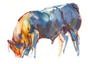 2010年夏の日没（水彩、ガッシュ、紙） 作： Mark Adlington