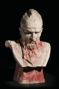 19世紀の恐ろしいイヴァンのセラミックバスト 作： Mark Antokolsky