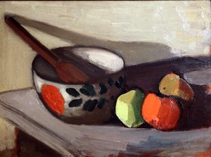 ボウル、スプーン、りんご 作： Mark Gertler