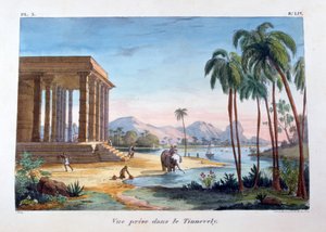 ティンネヴェリーの眺め、インド、1828 作： Marlet et Cie