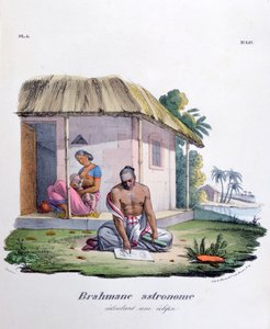 ブラフミン天文学者、日食を計算する、1828 作： Marlet et Cie