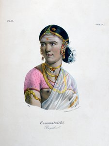 女性ダンサーバヤデール、1828年 作： Marlet et Cie