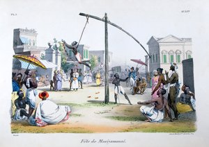 マリヤンマ祭、またはマリヤンマーイ、ヒンドゥー教の神、1828年 作： Marlet et Cie