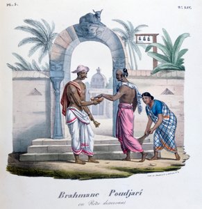 寺院の外、インド、1828