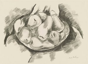 リンゴとナシの皿 作： Marsden Hartley