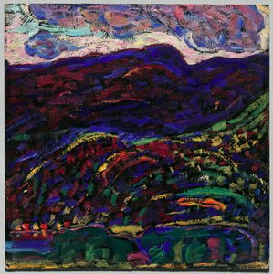 ケザー湖、秋の夜、1910年頃（ボール紙に油彩） 作： Marsden Hartley