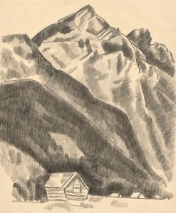 山の風景 (ガルミッシュ パルテンキルヒェン) 作： Marsden Hartley