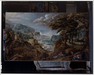 鉄の鋳造所のある風景 作： Marten van Valckenborch