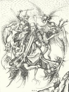 聖アントニーの誘惑（エングレービング 作： Martin (after) Schongauer