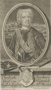 バークハルト伯爵クリストフ・フォン・ミュニッヒ1683-1767、1730年頃の肖像。