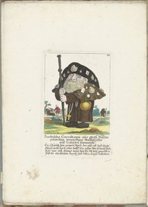 De dwerg Bartholdus Gursalkawiz as pelgrim uit Compostella, ca. 1710 Bartholdus Gursalkawiz、Gross Pohlen 生まれ、Gallicia の価値のない森の兄弟 (オブジェクトのタイトル) Il Callotto resurcitato または新しく家具付きの小さなキャビネット (シリーズ 作： Martin Engelbrecht (attributed to)