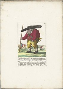 De dwerg Liendl Schnekenfist、1710年頃 Wienerisches Nacht-Kings Magazin-Visirer の Liendl Schnekenfist、Ambts は検査官および資料管理者を運転しました (オブジェクトのタイトル) Il Callotto resurcitato または Newly Furnished Small Cabinet (シリーズ タイトル) 作： Martin Engelbrecht (attributed to)