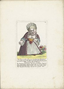 De dwerg Mademoiselle Poupon, as Parijse Schone, ca. 1710 マドモアゼル・プポーネ、パリの美人、有名な国会議事堂モンスルの娘。 Chican (オブジェクトのタイトル) Il Callotto resurcitato または Newly Furnished Zwerchen Cabin 作： Martin Engelbrecht (attributed to)
