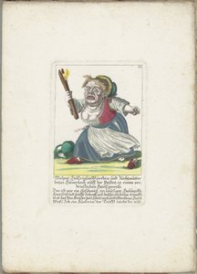 De dwerg Malper Höllriglin als waardin、1710年頃 Malper Höllriglin Würthin と Hünerloch auff der Pasteij の繁殖母、厄介な国内訴訟 (オブジェクトのタイトル) Il Callotto resurcitato または新しく家具付きの小さなキャビネット (シリーズ タイトル) 作： Martin Engelbrecht (attributed to)