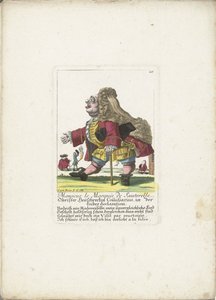 小人のムッシュー・ル・マルキ・ド・ソーテレル、カリフォルニア州。 1710年 Monsieur le Marquis de Sauterelle, Obrister Heüschrecken Commissarius, in der Liebes 宣言 (オブジェクトのタイトル) Il Callotto resurcitato または新しく任命された Zwerchen 内閣 (シリーズ タイトル) 作： Martin Engelbrecht (attributed to)
