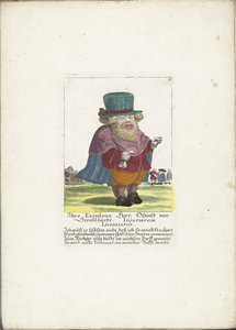 オズワルド・ヴァン・シュトローバルトのドワーグ、1710年頃 オズワルド・フォン・シュトロブルバルト閣下 Injuriarum Licentiatus (オブジェクトのタイトル) Il Callotto resurcitato または Newly Furnished Small Cabinet (シリーズ タイトル) 作： Martin Engelbrecht (attributed to)
