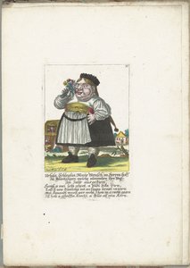 ドゥワーグ ウルスラ シュレグリン、1710 年頃 Ursula Schleglin, Maijr Mensch im Herren hoff zu Bluntzingen, 彼女は現在、権利放棄年を務めています (オブジェクトのタイトル) Il Callotto resurcitato または Newly Furnished Small Cabinet (シリーズ タイトル) 作： Martin Engelbrecht (attributed to)