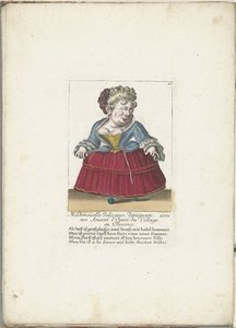 Dwerg als de Franse マドモアゼル ジョリクール、カリフォルニア州。 1710年 マドモアゼル・ジョリクール、プロヴァンスのオペラ・デュ・ヴィレッジで恋人と一緒に踊るダンサー（オブジェクトのタイトル） Il Callotto resurcitato oder Neu eingerichtes Zwerchen Cabinet (シリーズ タイトル) 作： Martin Engelbrecht (attributed to)