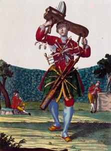 フルートの製造者、Martin Engelbrecht（1684-1756）の「Assemblage des nouveau manouvries habilles」の刻印、ドイツ 作： Martin Engelbrecht