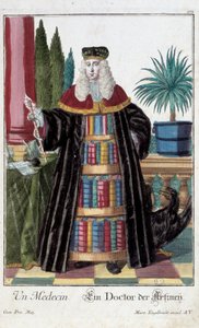 メチエ。医者。マーティン・エンゲルブレヒト（1684-1756）のエングレーヴィング、18世紀、ドイツ。パリ、装飾美術 作： Martin Engelbrecht