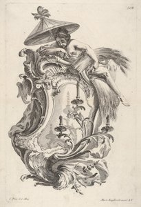 壁燭台から4年間を描いた夏を表す壁取り付け用燭台、約1730-56年。 作： Martin Engelbrecht
