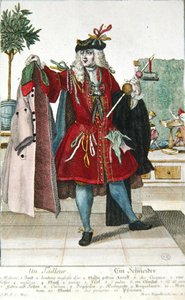 1735年頃の「仕立て屋」（カラーエングレービング） 作： Martin Engelbrecht