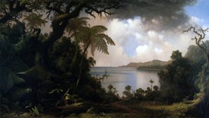 ジャマイカ、シダの木の散歩からの眺め、1887 作： Martin Johnson Heade