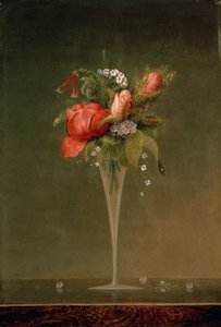 ワイングラスのある静物、1860 作： Martin Johnson Heade
