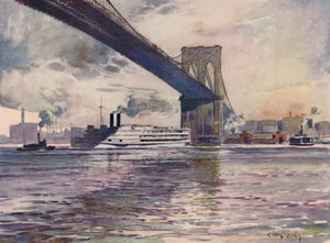 ブルックリンブリッジ、ニューヨーク、1916 作： Martin Lewis