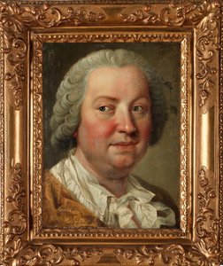 自画像 - マルティン・ヴァン・メイテンス・ザ・ヤンガー（1695-1770）による絵画、キャンバスに油彩、36x26.5 cm - 自画像、マーチン・ヴァン・メイテンス・ザ・ヤンガーによるキャンバスに油彩 - 個人蔵