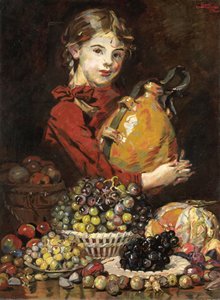 果物の売り手としての芸術家の娘、モナロサ 作： Martin Monnickendam