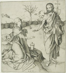 マグダレンに現れたキリスト—ノリ・メ・タンゲレ 作： Martin Schongauer