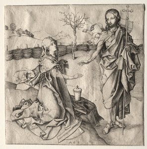 マグダレンに現れたキリスト。 作： Martin Schongauer