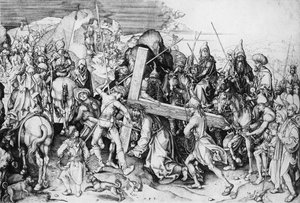 十字架を背負うキリスト（1475年頃）（エングレービング 作： Martin Schongauer