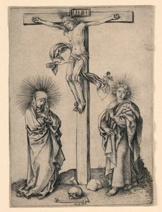 マリアとヨハネと十字架上のキリスト 作： Martin Schongauer