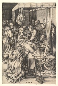 処女の死、ca。 1435-1491。 作： Martin Schongauer
