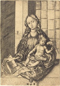 マドンナとオウム 作： Martin Schongauer