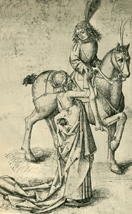 ライダーと女性、c1480、1943。 作： Martin Schongauer