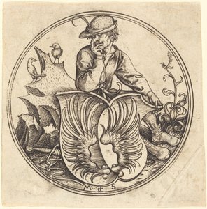 農民が持つ翼のある盾 作： Martin Schongauer