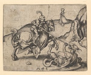 竜を倒す聖ゲオルギウス 1435-1491年頃 作： Martin Schongauer