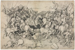 セントジェームスとサラセン人、15世紀。 作： Martin Schongauer