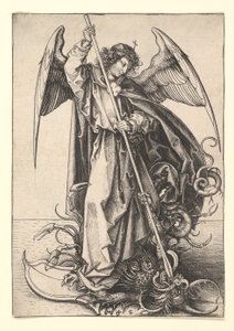 聖マイケル1435-1491。 作： Martin Schongauer