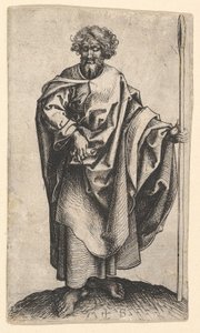 聖トーマス、ca。 1435-1491。 作： Martin Schongauer