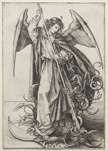 竜を貫く大天使ミカエル 作： Martin Schongauer