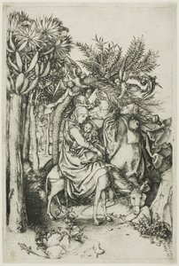 エジプトへの逃避 作： Martin Schongauer