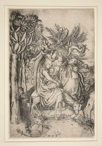 シリーズ「聖母の生涯」より「エジプトへの逃避」 作： Martin Schongauer