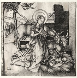 キリストの生涯：キリスト降誕、c。 1480-1490。 作： Martin Schongauer