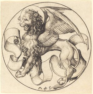 聖マルコのライオン 作： Martin Schongauer