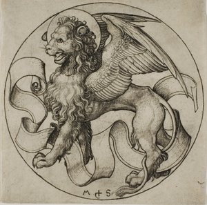 聖マルコのライオン 作： Martin Schongauer