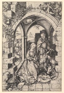 1435年から1491年頃の「キリストの降誕」。 作： Martin Schongauer
